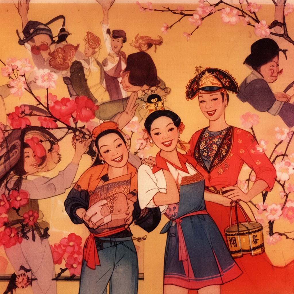 AI-generated illustration of Flower Drum Song