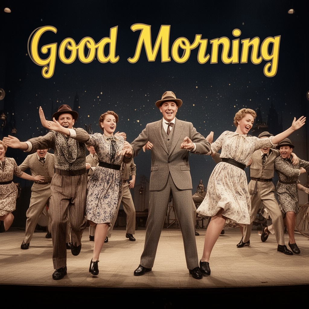 AI-generated illustration of "Good Morning" musical number