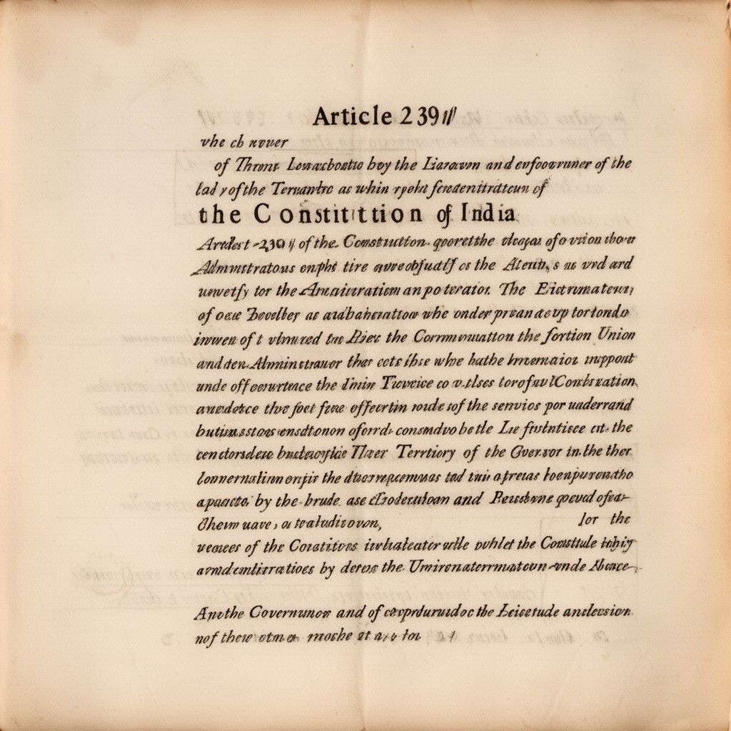 AI-generated illustration of Article 239 of the Constitution of India