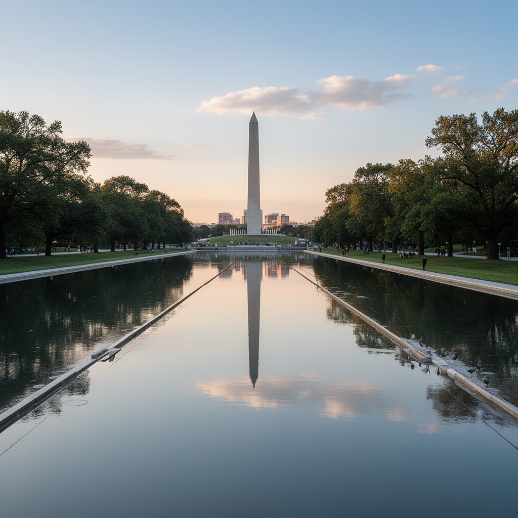 AI-generated illustration of Reflecting Pool