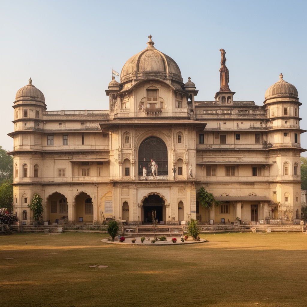 AI-generated illustration of Rani Mahal, Jhansi