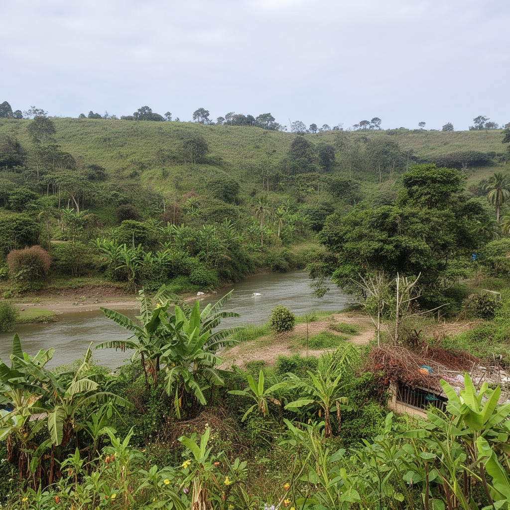 AI-generated illustration of Plantain Garden River area