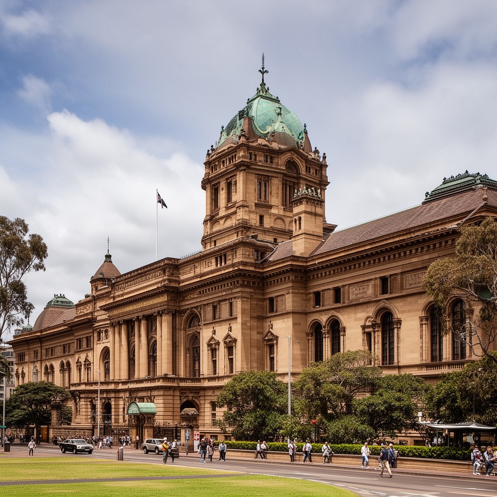 AI-generated illustration of Parliament House, Brisbane