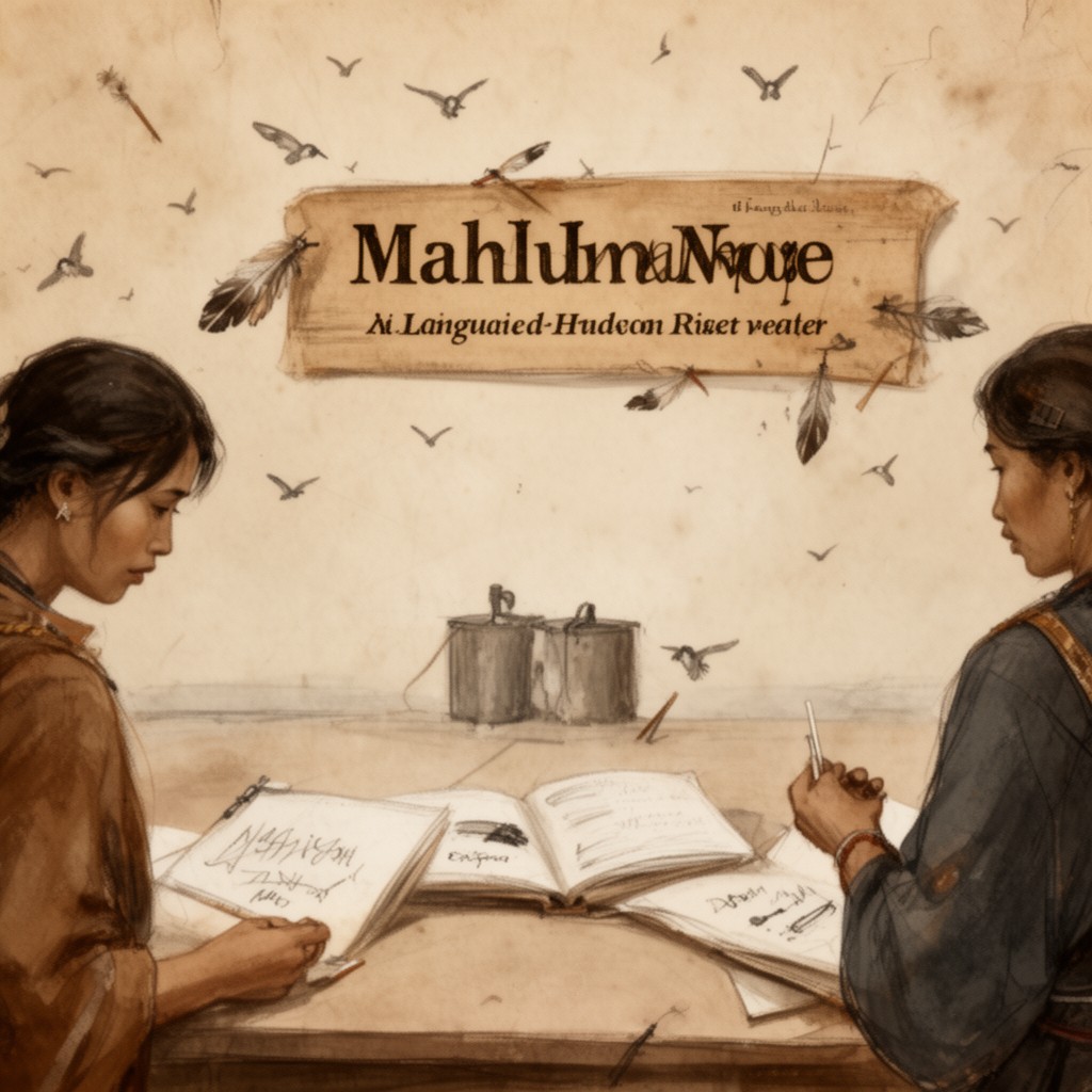 AI-generated illustration of Mahican language