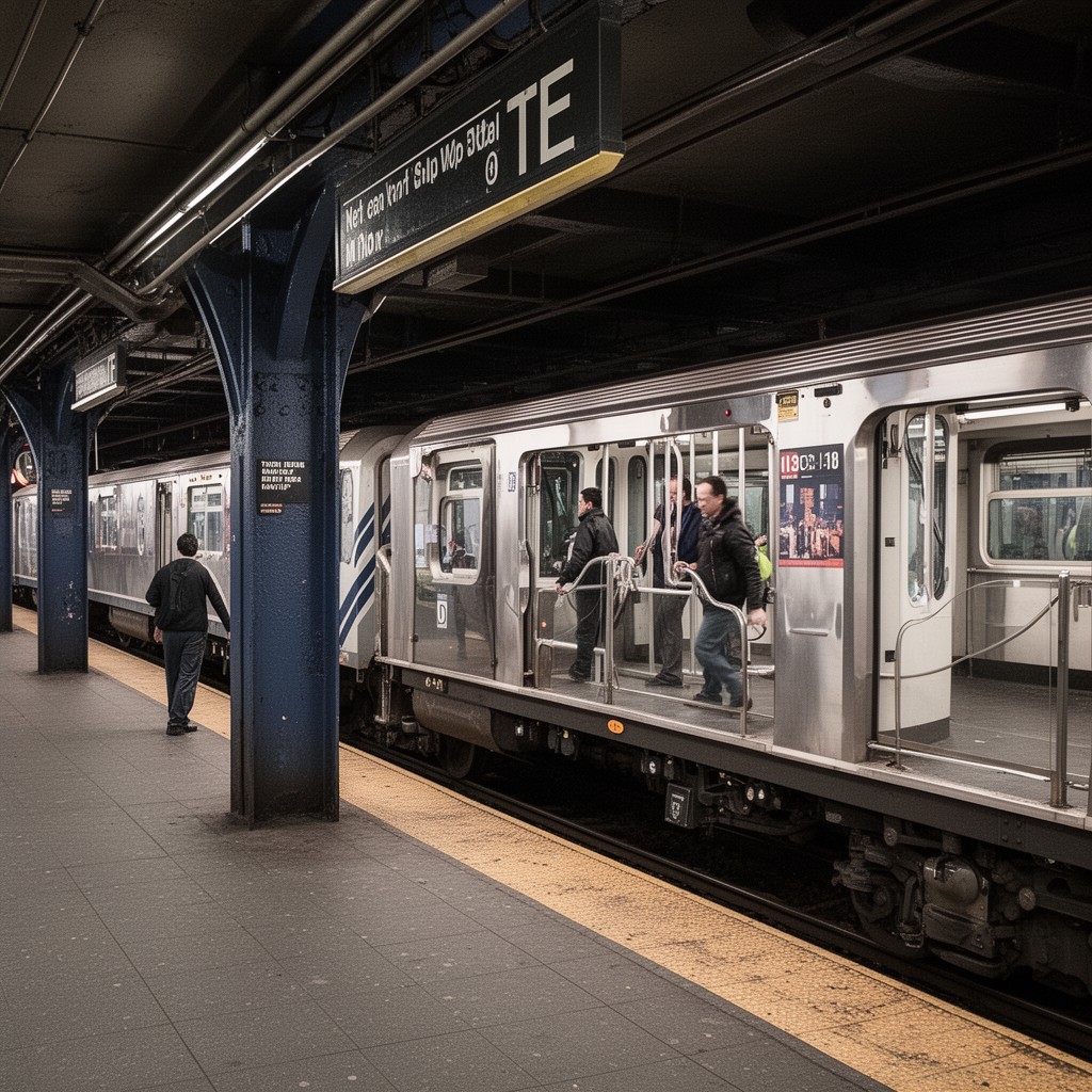 AI-generated illustration of New York City Subway D line