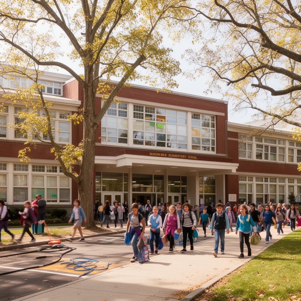 AI-generated illustration of Mason-Rice Elementary School