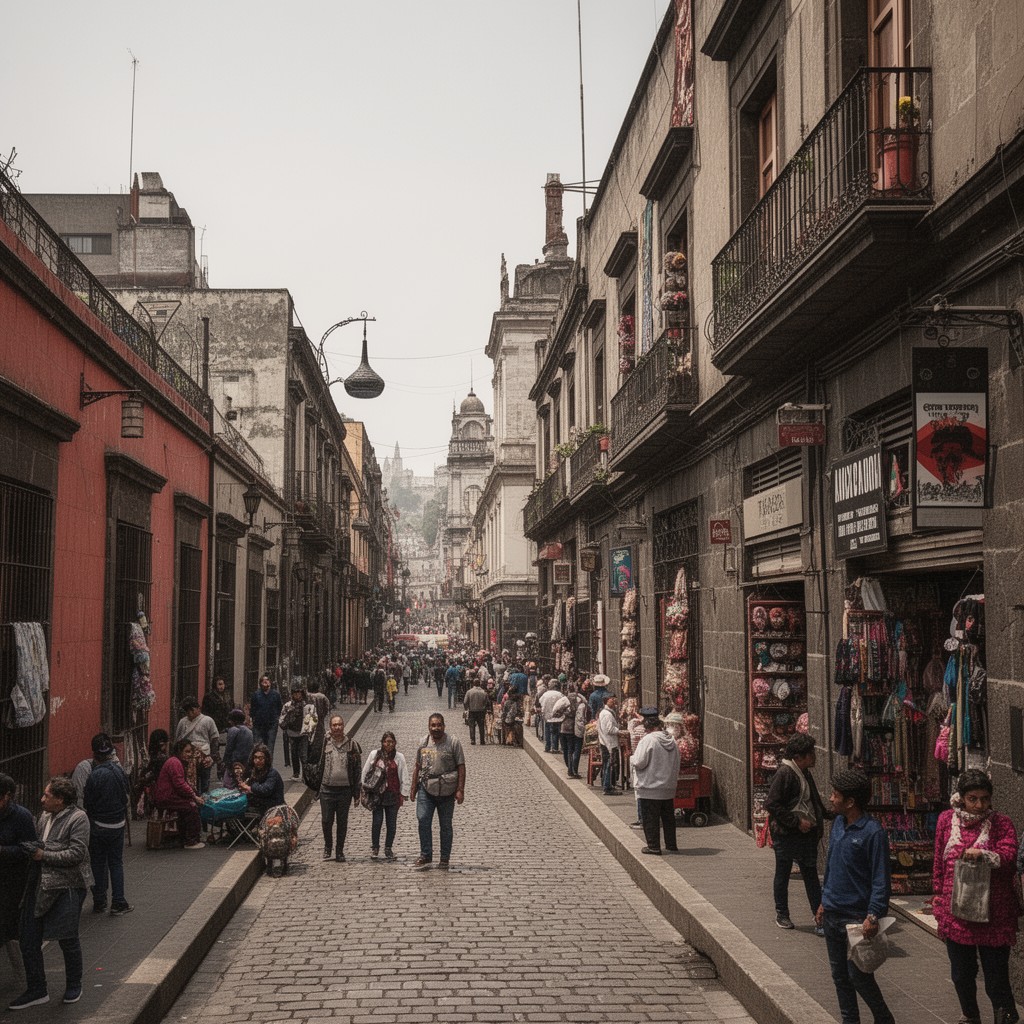 AI-generated illustration of Tacuba Street