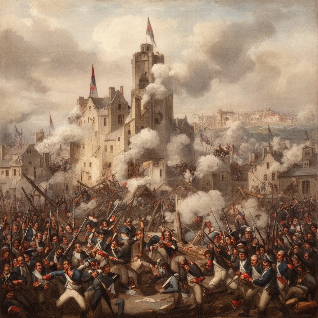 AI-generated illustration of British campaign against New France