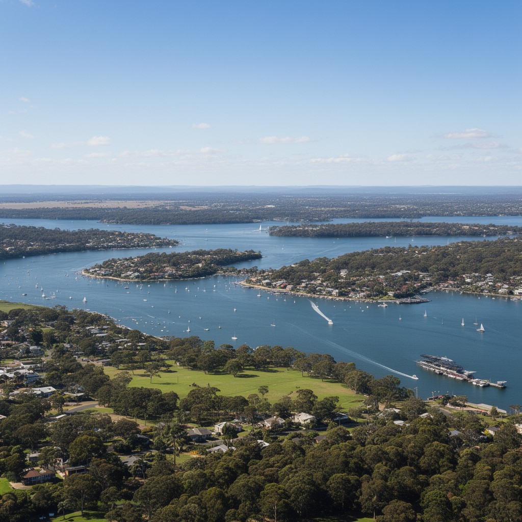 AI-generated illustration of Brisbane Water