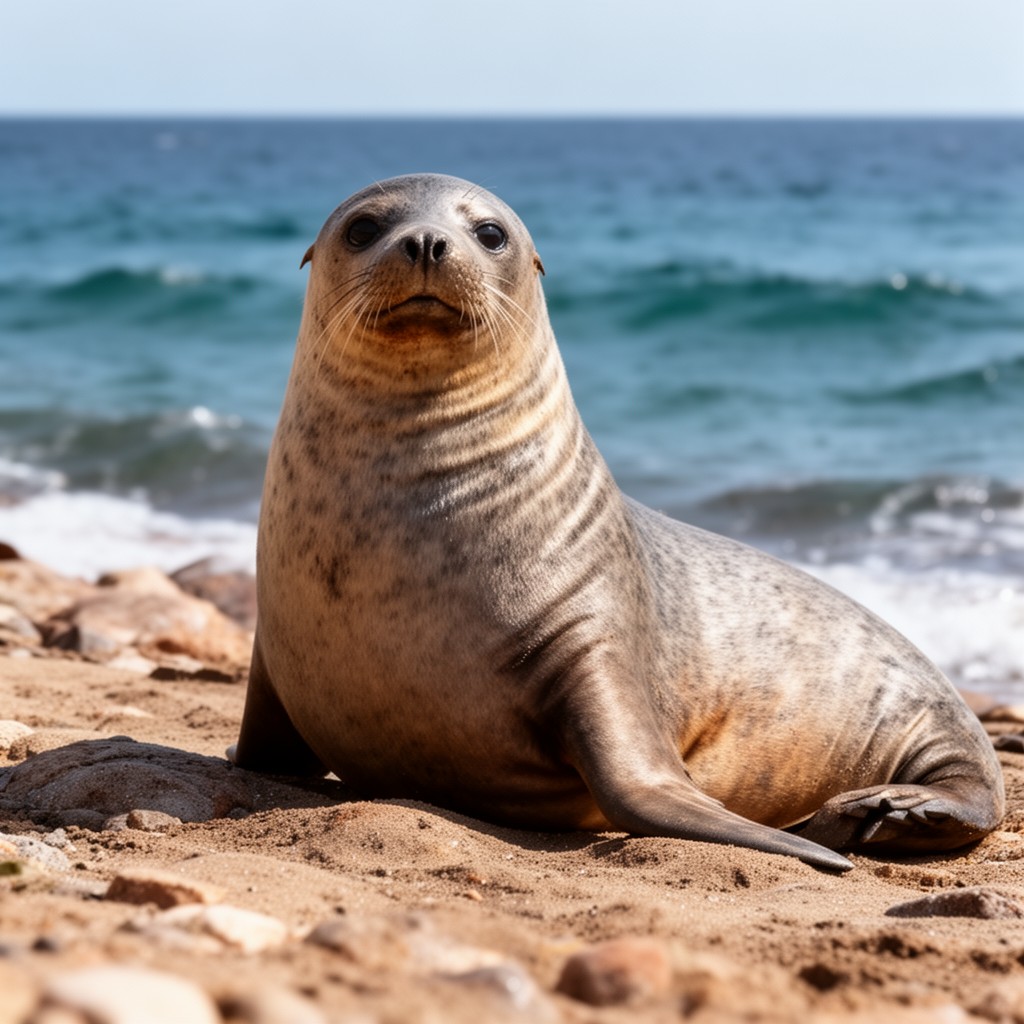 AI-generated illustration of Mediterranean monk seal