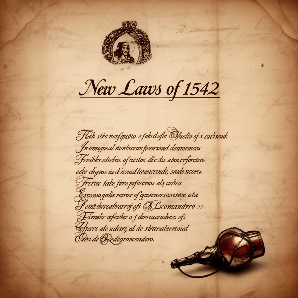 AI-generated illustration of New Laws of 1542