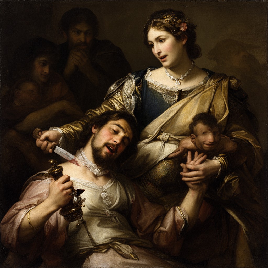 AI-generated illustration of Judith Beheading Holofernes