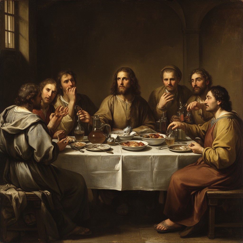AI-generated illustration of Supper at Emmaus