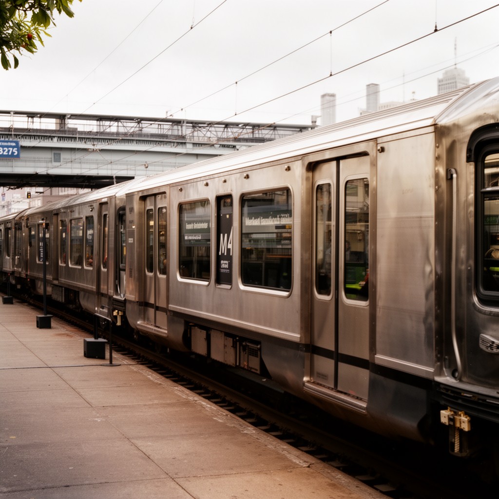 AI-generated illustration of M-4 cars (Market–Frankford Line)