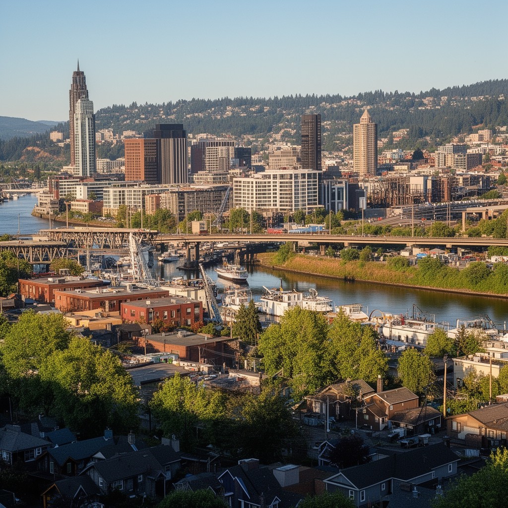 AI-generated illustration of South Portland, Portland, Oregon