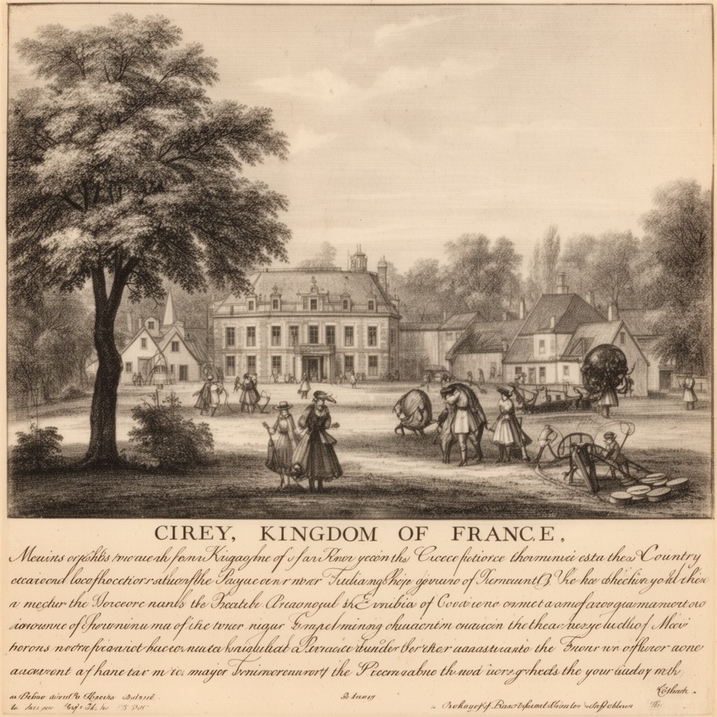 AI-generated illustration of Cirey, Kingdom of France