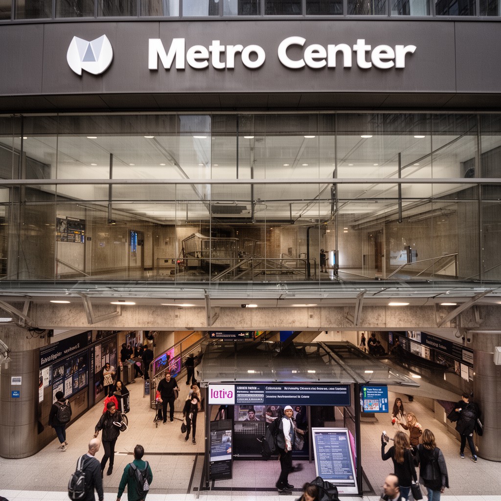 AI-generated illustration of Metro Center station