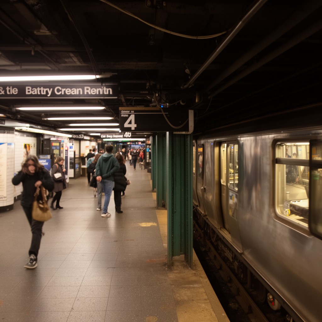 AI-generated illustration of New York City Subway 4 line