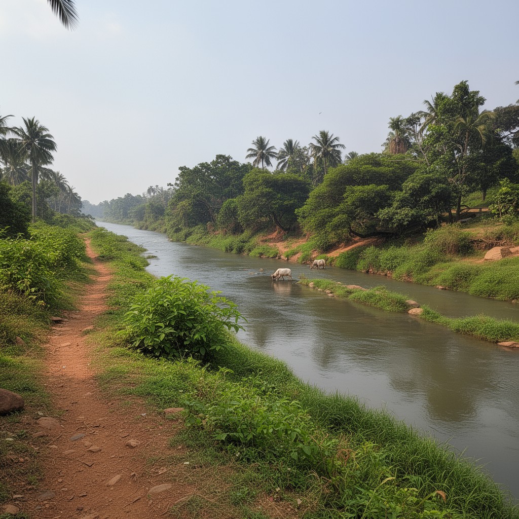 AI-generated illustration of Amaravati River