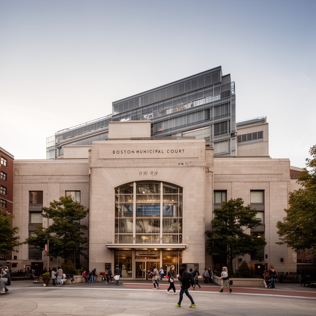 AI-generated illustration of Boston Municipal Court