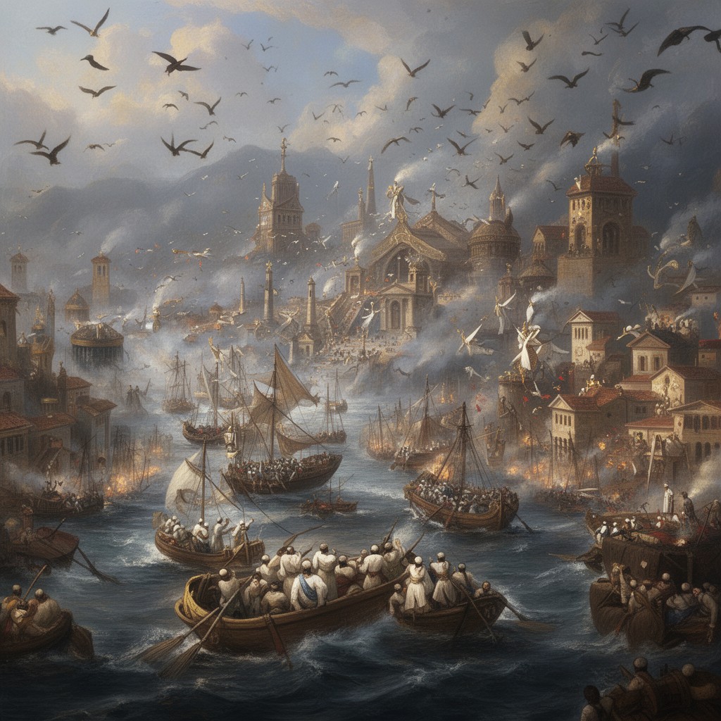 AI-generated illustration of Battle of Salamis