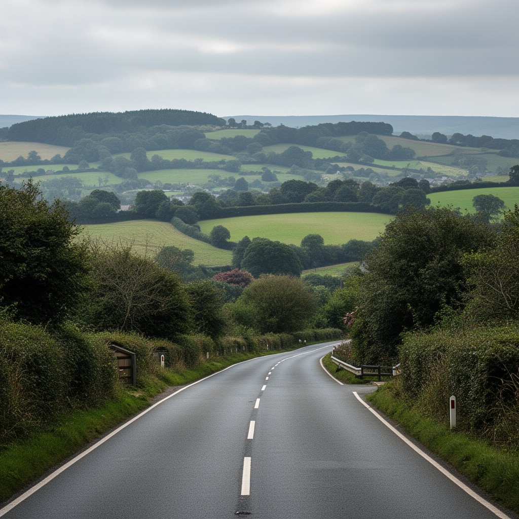 AI-generated illustration of A44 road