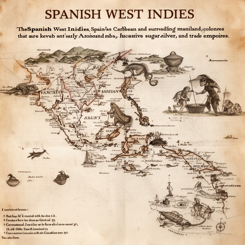AI-generated illustration of Spanish West Indies