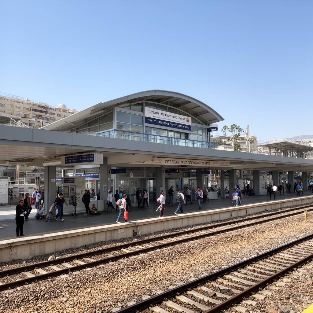 AI-generated illustration of Haifa Center HaShmona railway station