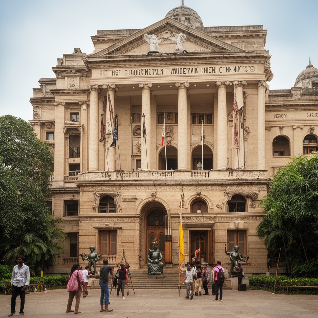 AI-generated illustration of Government Museum, Chennai