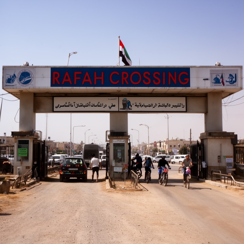 AI-generated illustration of Rafah Crossing