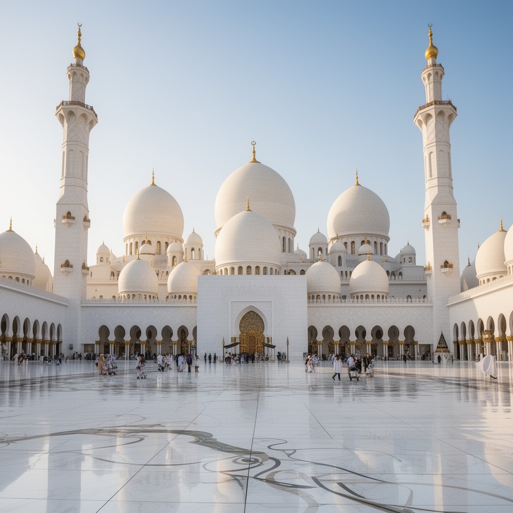 AI-generated illustration of Sheikh Zayed Grand Mosque