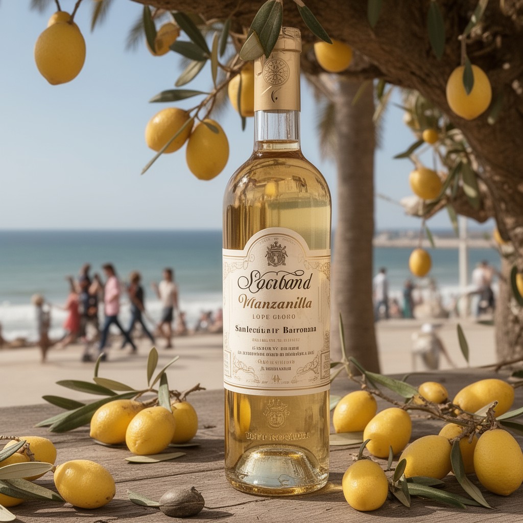AI-generated illustration of Manzanilla sherry