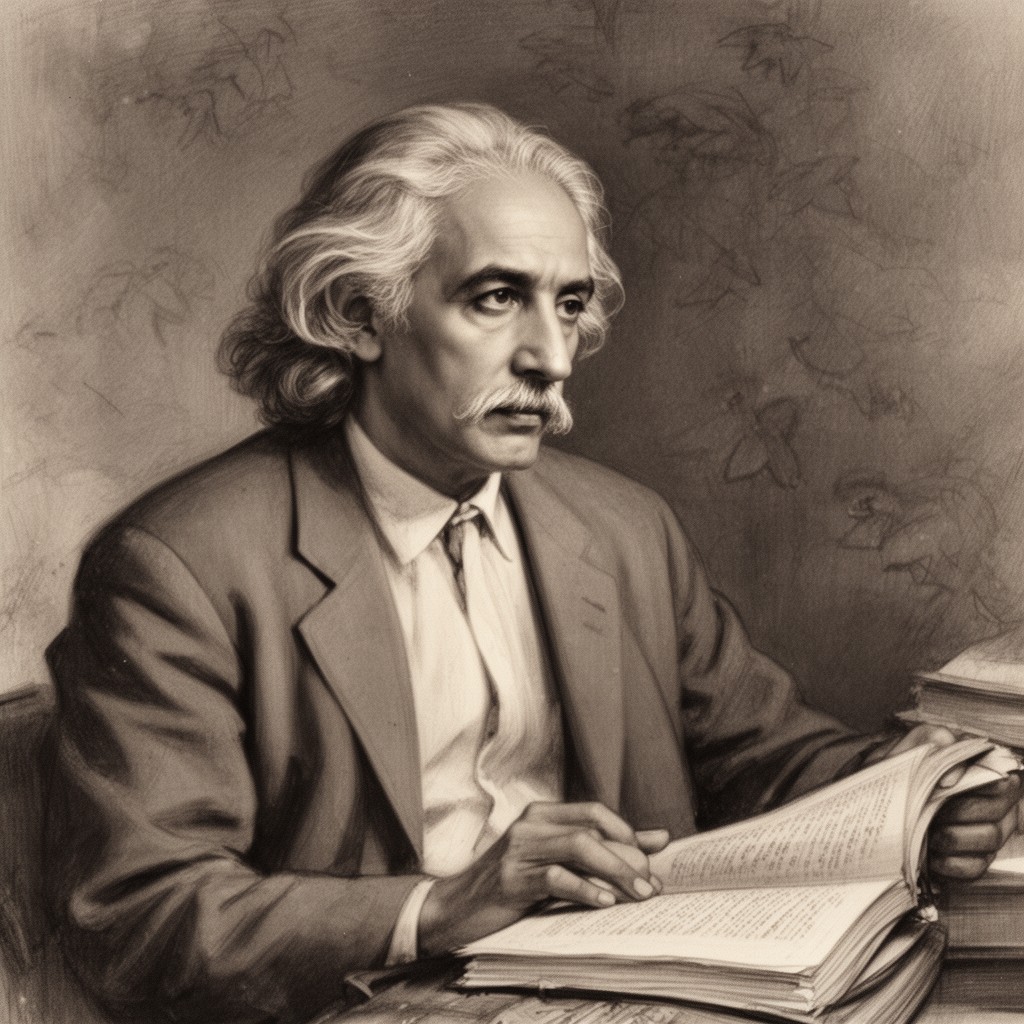 AI-generated illustration of Rabindranath Tagore