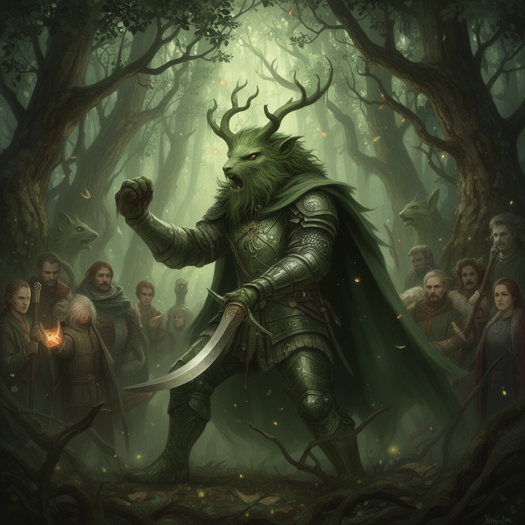 AI-generated illustration of Green Knight
