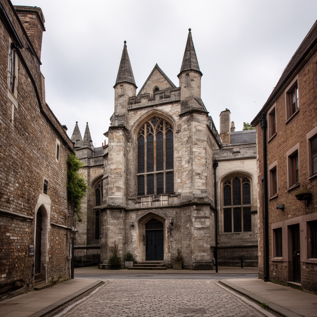 AI-generated illustration of Greyfriars, Newgate, London