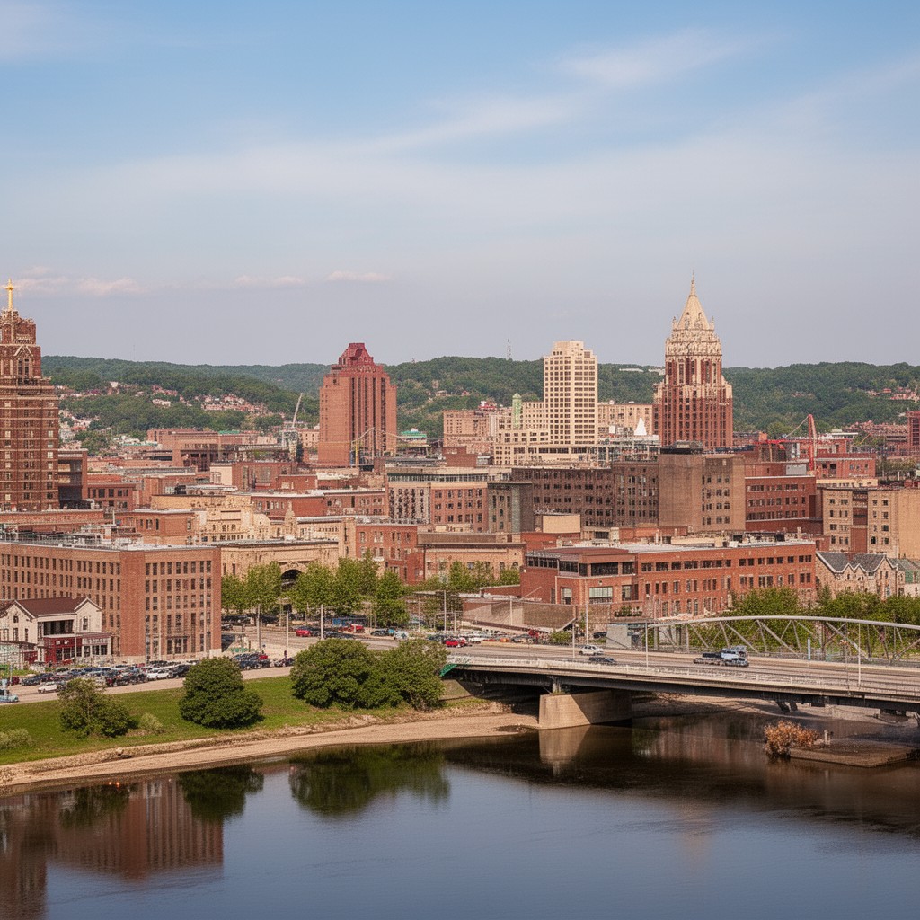 AI-generated illustration of Evansville, Indiana, United States