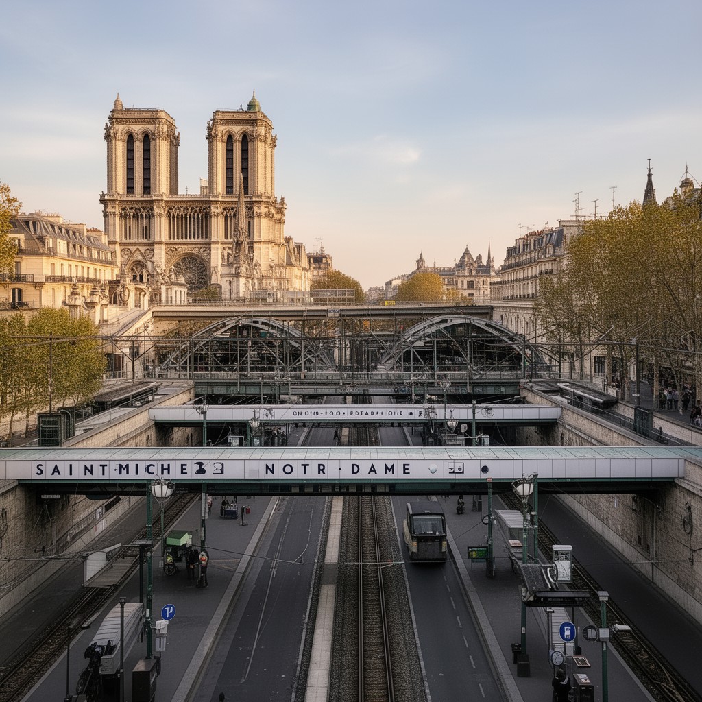AI-generated illustration of Saint-Michel–Notre-Dame
