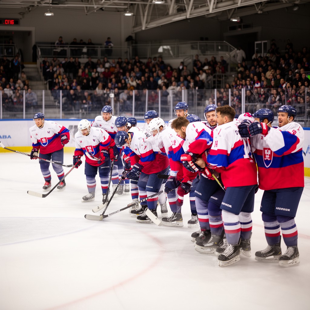AI-generated illustration of Slovakia men's national under-18 ice hockey team