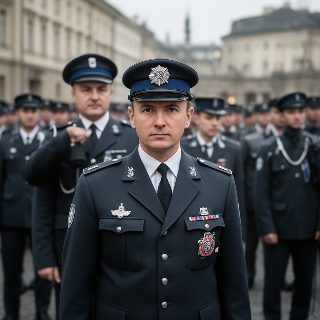 AI-generated illustration of pre-war Polish State Police