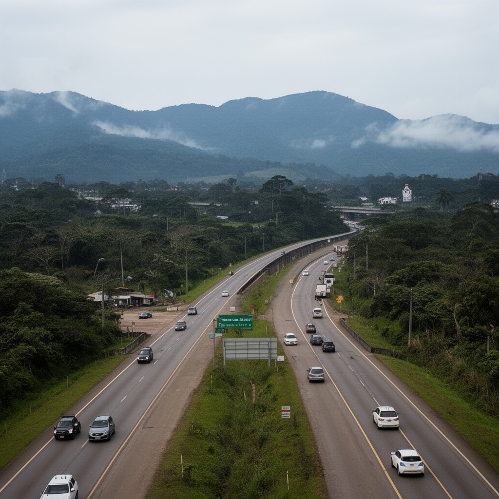 AI-generated illustration of Trans-Panama Highway