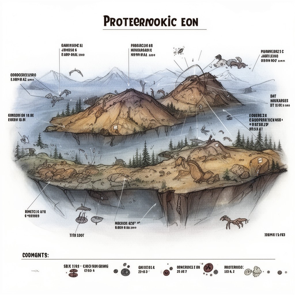 AI-generated illustration of Proterozoic Eon