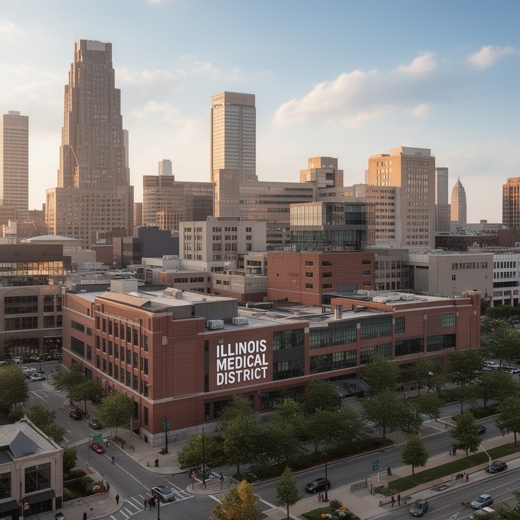 AI-generated illustration of Illinois Medical District