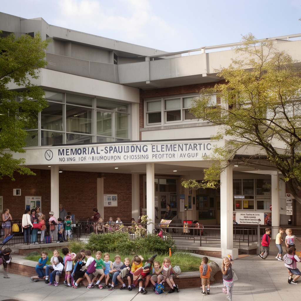 AI-generated illustration of Memorial-Spaulding Elementary School