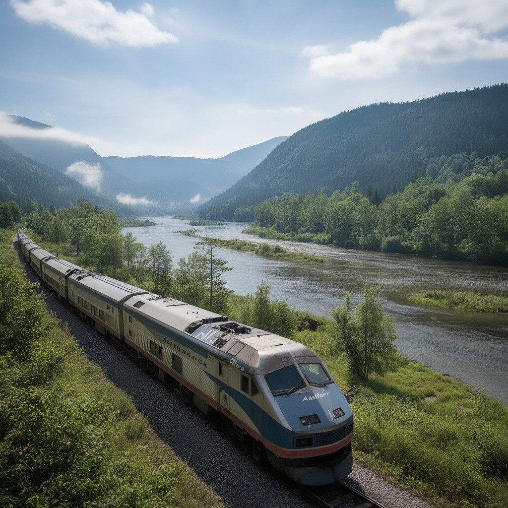 AI-generated illustration of Amtrak Adirondack