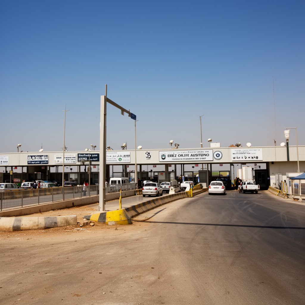 AI-generated illustration of Erez Crossing