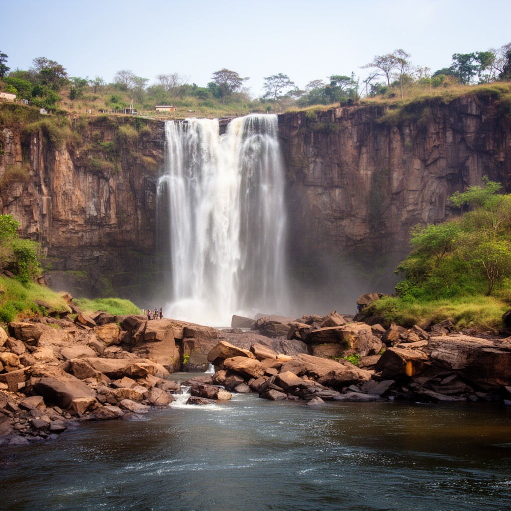 AI-generated illustration of Ngonye Falls