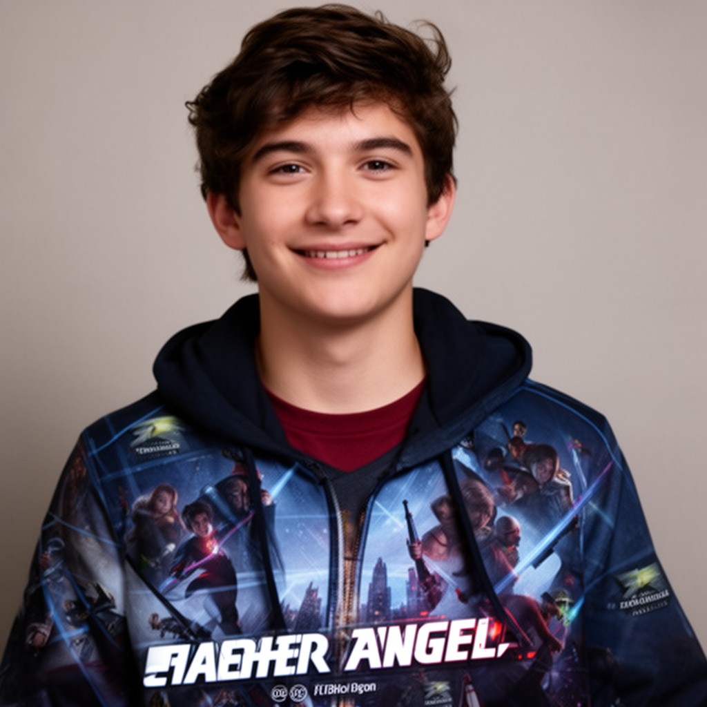 AI-generated illustration of Asher Angel