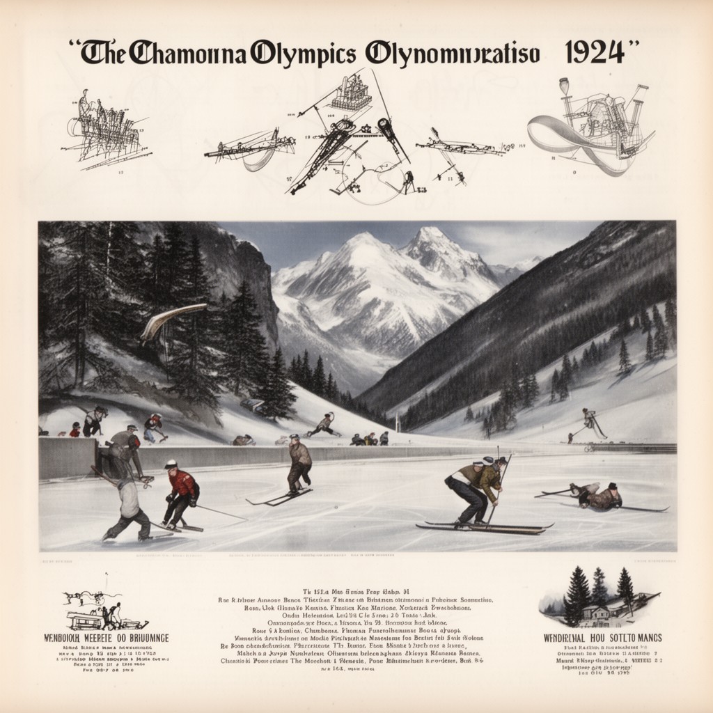 AI-generated illustration of 1924 Winter Olympics