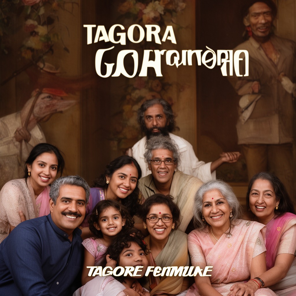 AI-generated illustration of Tagore family