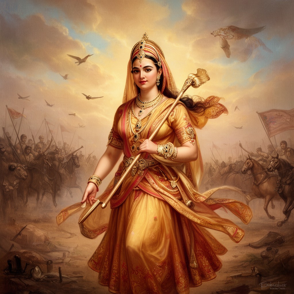 AI-generated illustration of Jhansi Ki Rani